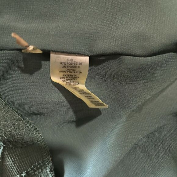 Calvin Klein Top Womens Medium Green Floral Textured Bell Sleeves Stretch Blouse - Picture 7 of 8